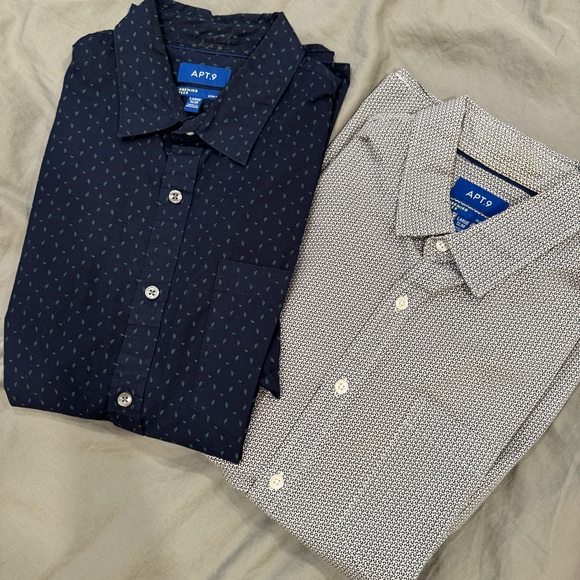 Men’s blue and white button down SLIM FIT shirts with patterns - Picture 2 of 11